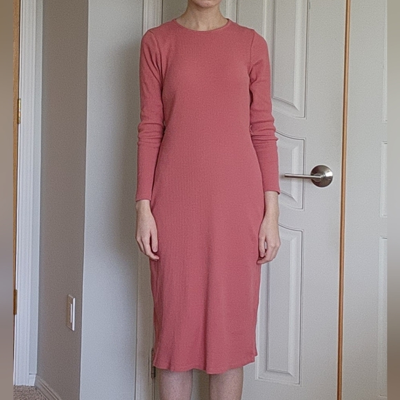 Who What Wear Dresses & Skirts - Cotton Ribbed Stretch Midi Sheath Bodycon Dress S